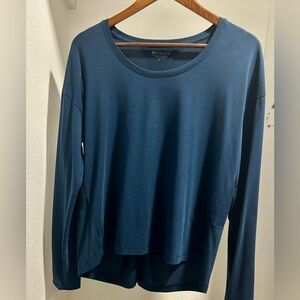 Athleta long sleeve blue top with cutouts. L
